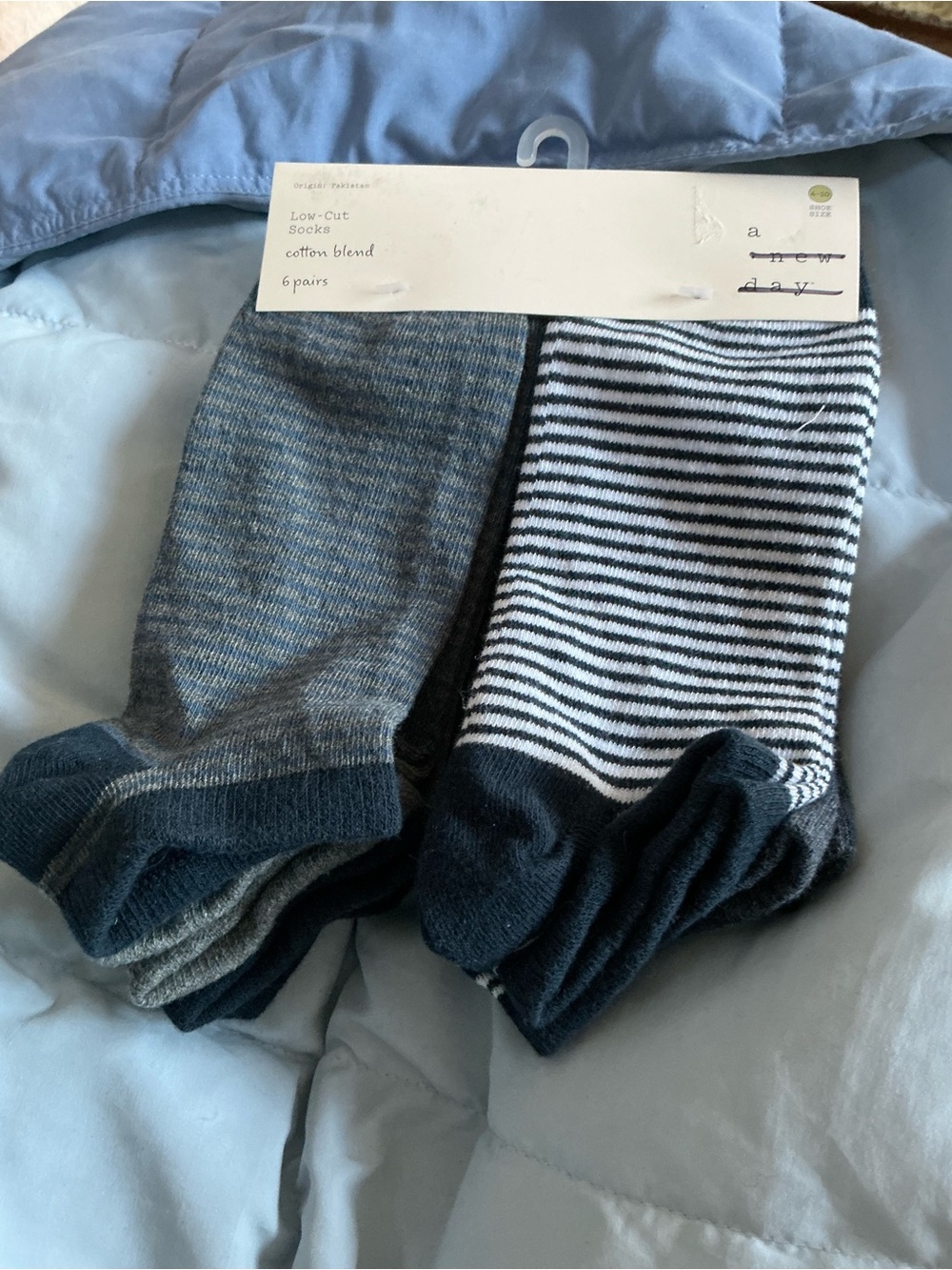 a new day Striped Crew Socks in Yellow & Gray - Picture 2 of 2